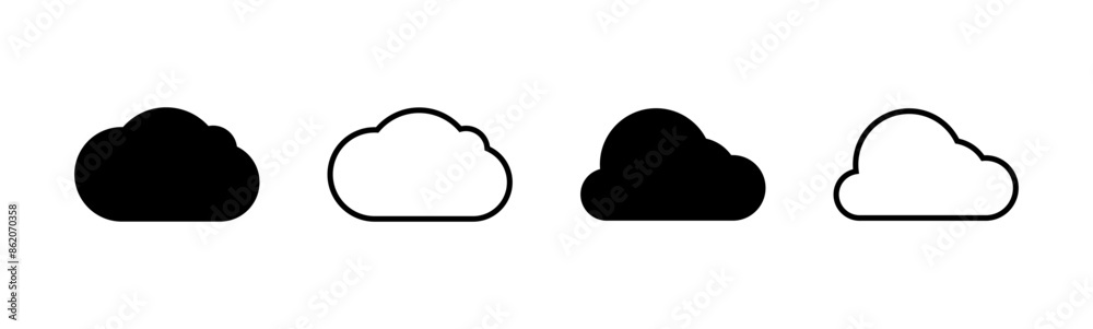 Cloud icon set. cloud vector icon Cloud icon set. cloud vector icon