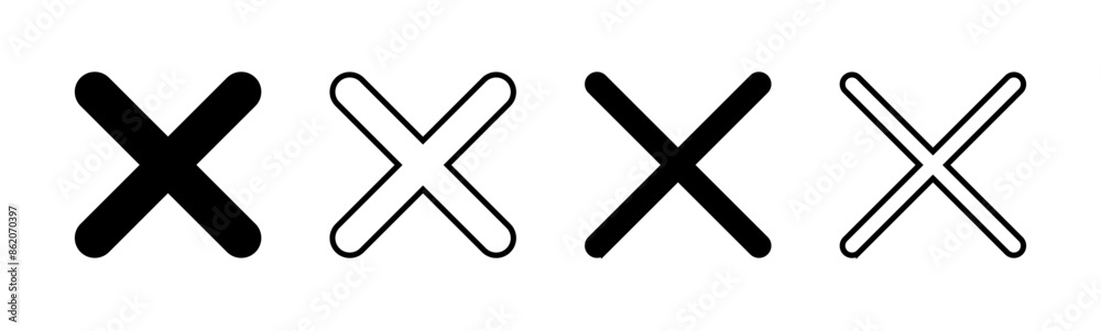 Close icon set. Delete icon vector. cross sign Close icon set. Delete icon vector. cross sign