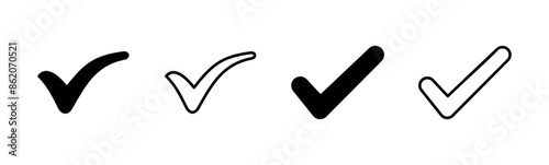 Check mark icon set. Check mark icon. Tick mark symbol vector