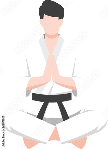 karate kung fu master Vector. karate moves illustration