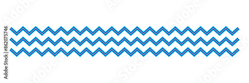 Zigzag blue chevron  pattern background for decorative design isolated on white background. this seamless geometric vector shape usage is : print textile fabric