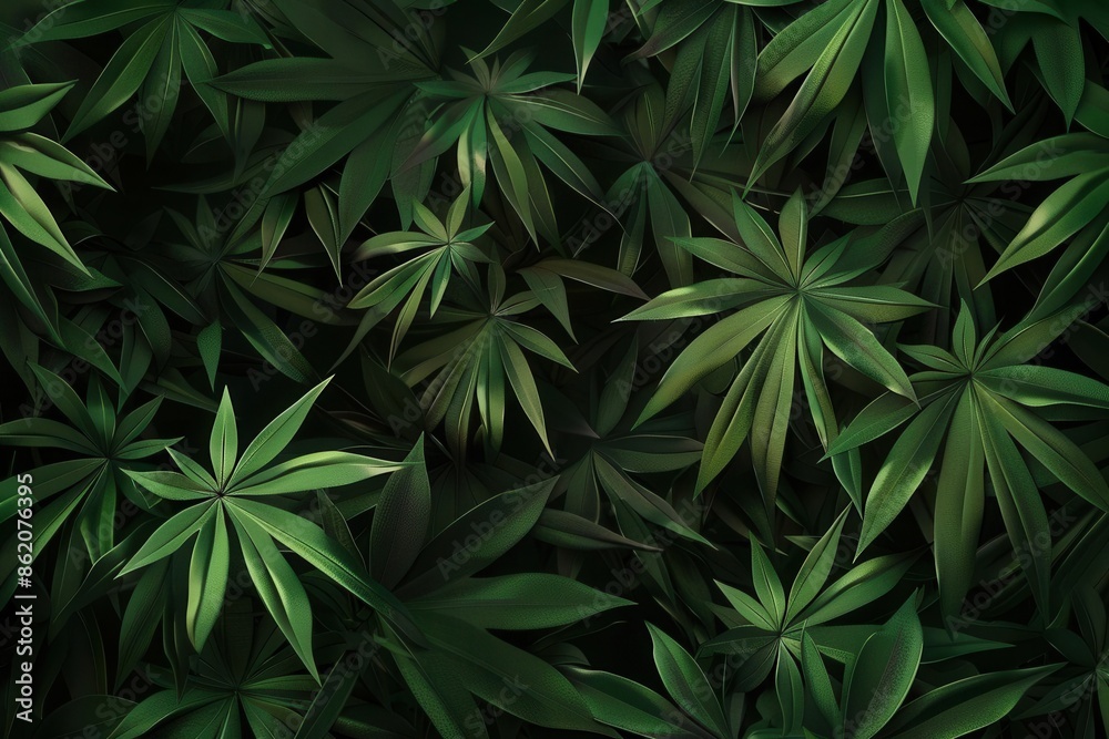 Vibrant Pot Leaf Background. Natural Serenity concept