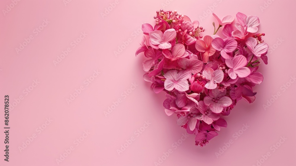Fototapeta premium Valentine s Day symbol on pink backdrop