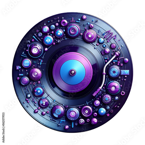 record purple technology blue