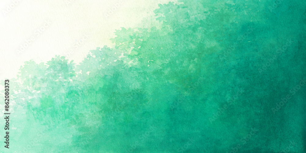 夏の森をイメージした緑色の水彩イラスト　背景イラスト