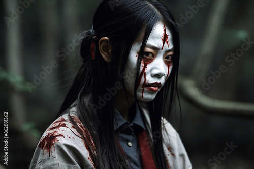 potret of a Kuchisake-onna, or Slit-Mouthed Woman © Wee Ha