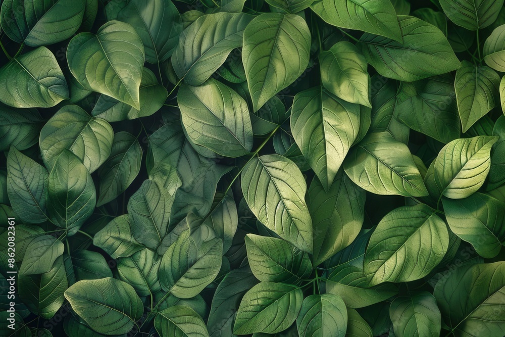 Serene Green Leaves. Fresh natural background for card concept Serene Green Leaves. Fresh natural background for card concept