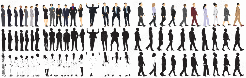 business set businesspeople set silhouette business set businesspeople set silhouette