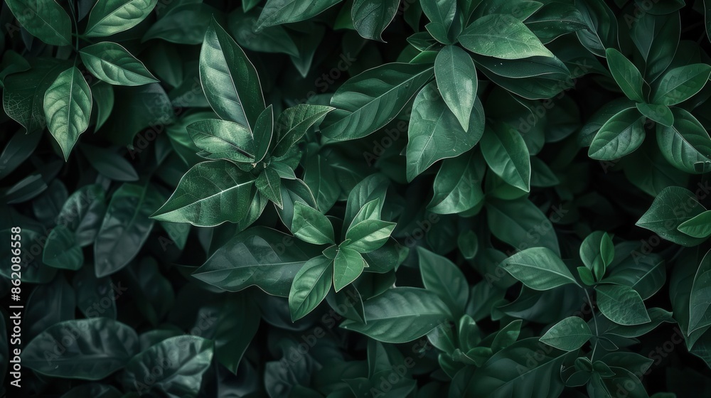Lush Greenery in the Darkness. Vibrant and mysterious nature