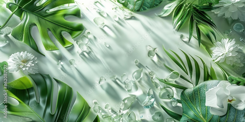 Tranquil Nature. Green and white background concept Tranquil Nature. Green and white background concept