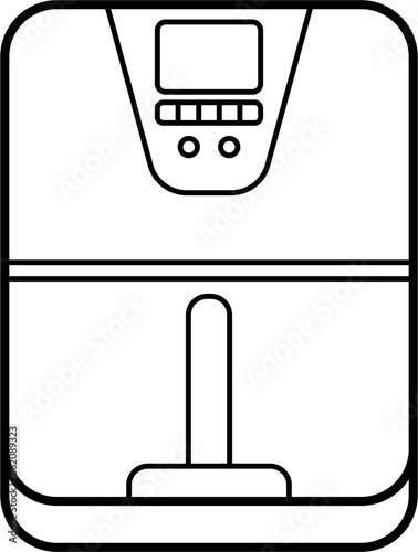 Air fryer outline illustration vector
