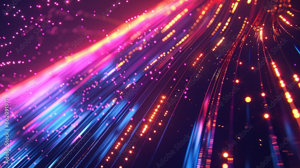 Colorful gradient divergent lines technology background