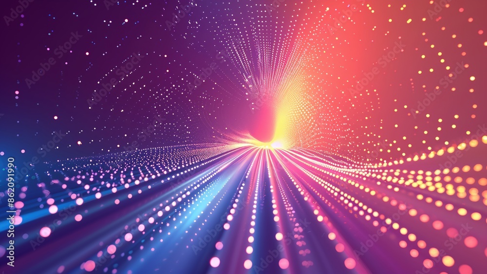 Fototapeta premium Colorful gradient divergent lines technology background