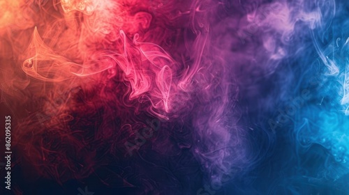 Vibrant hues of colored smoke dancing. Abstract art concept photo