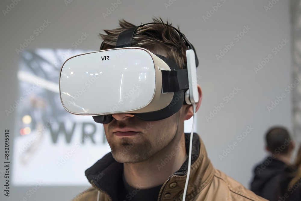 Man using VR in a high tech workspace, highlighting the integration of ...