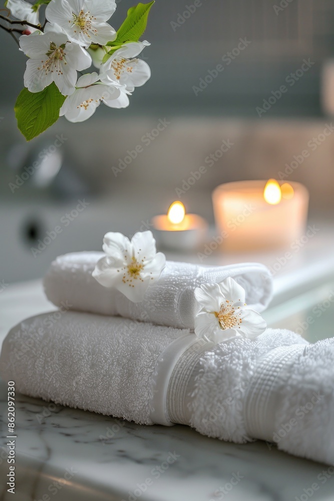 White towels on countertop White towels on countertop