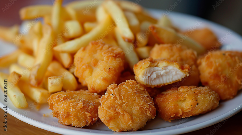 chicken nuggets with French fries