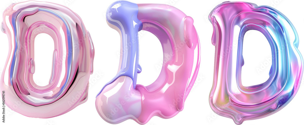 Liquid 3d font D alphabet set isolated on white background Liquid 3d font D alphabet set isolated on white background