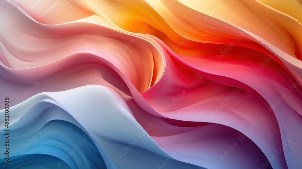 Fluid Lines and Shapes in Abstract D Background Fluid Lines and Shapes in Abstract D Background