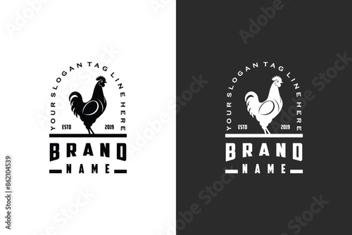 logo design chicken silhouette vector template