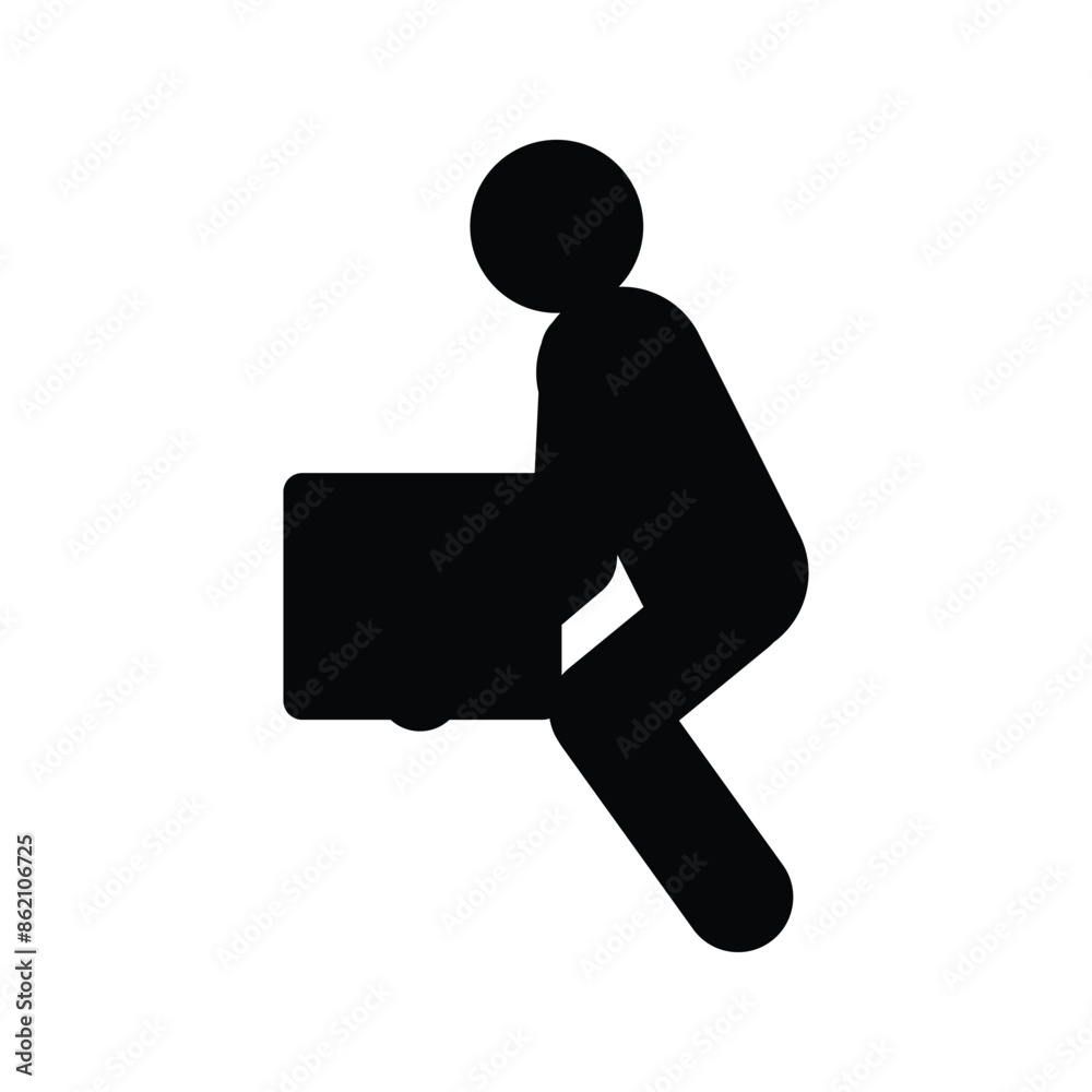 picktogram icon of person lifting an object picktogram icon of person lifting an object
