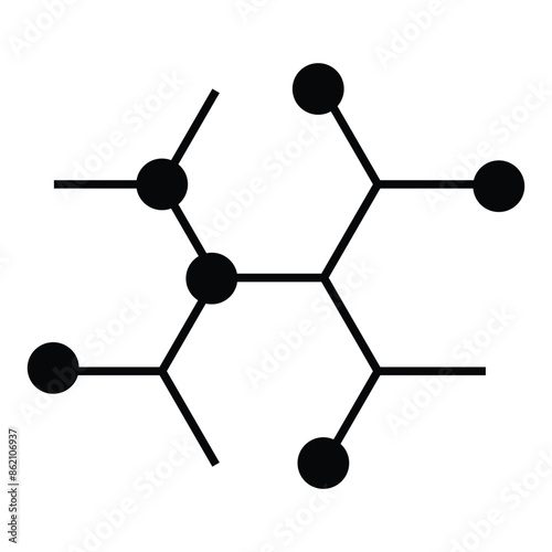 molecule icon with hexagon legs