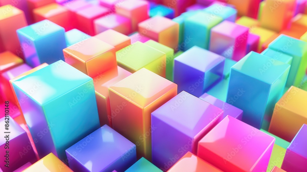 Obraz premium Abstract Colorful Cubes Pattern