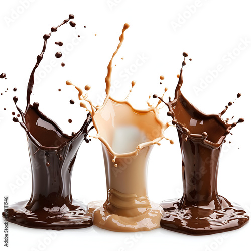 chocolate splash isolated on white background