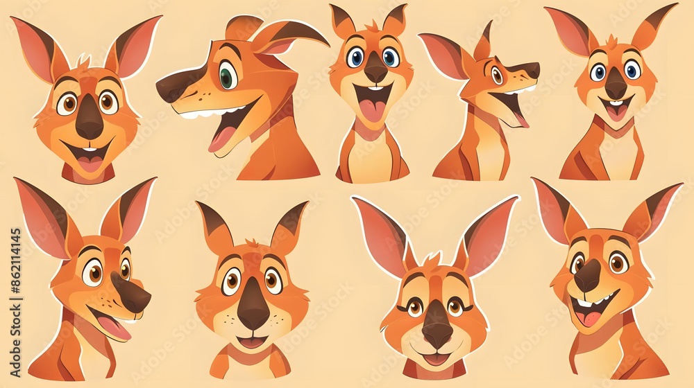 Cartoon mother kangaroo with baby on her pouch. Vector clip art illustration with simple gradients. All in a single layer. Cartoon mother kangaroo with baby on her pouch. Vector clip art illustration with simple gradients. All in a single layer.
