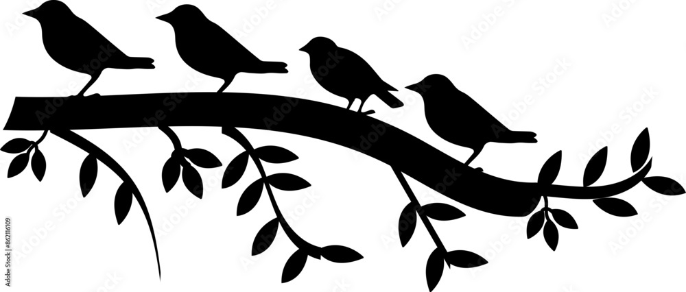 Silhouette Branch Bird Animal Vector Stock Photo Silhouette Branch Bird Animal Vector Stock Photo