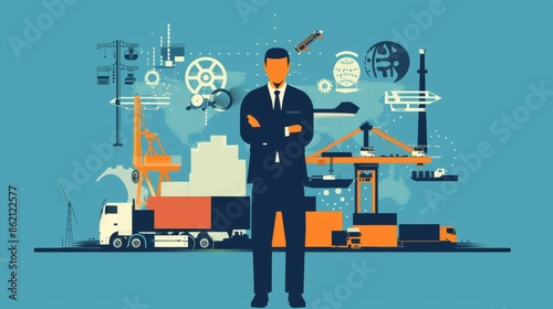 Wallpaper Mural Global Logistics and Businessman Torontodigital.ca