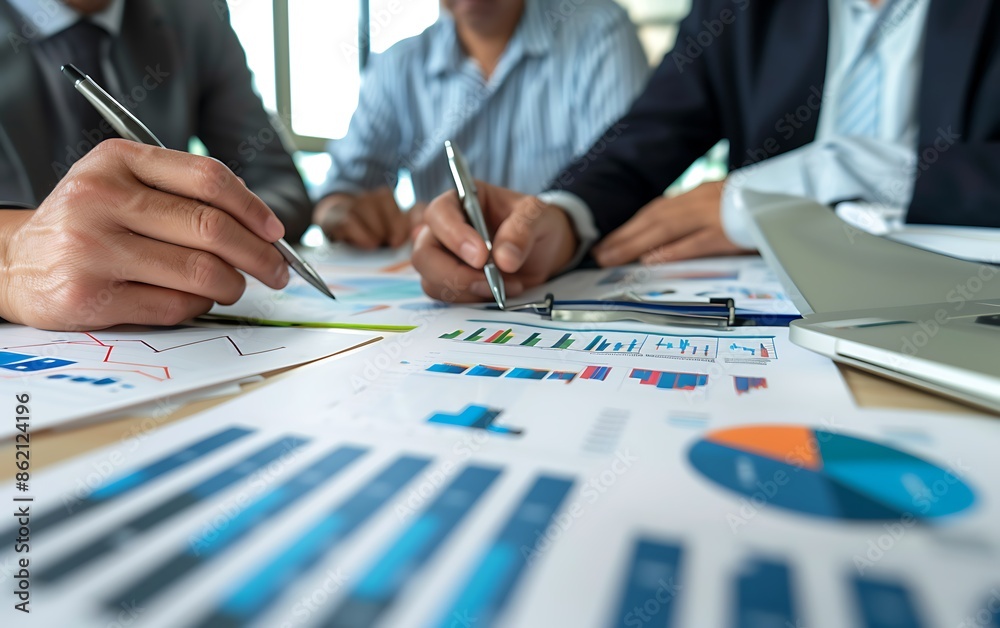 Business People Analyzing Financial Data