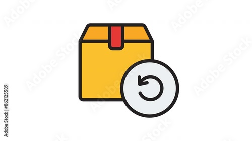 Return filled line icon loopable, Full HD resolution and alpha channel