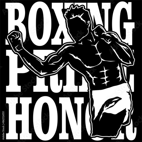 illustration vector kick boxing muay thai poster style	
