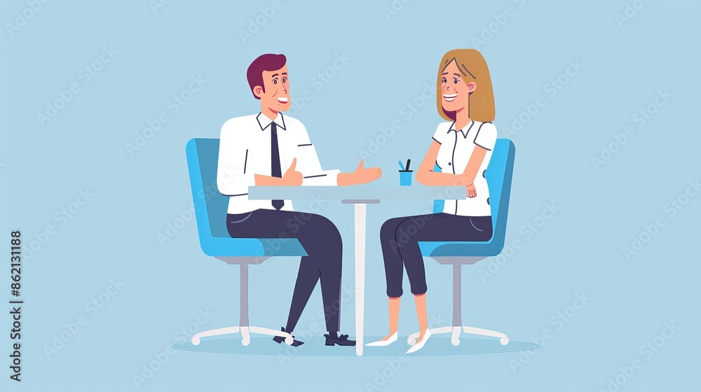 Business Meeting Between Two Smiling Colleagues Business Meeting Between Two Smiling Colleagues
