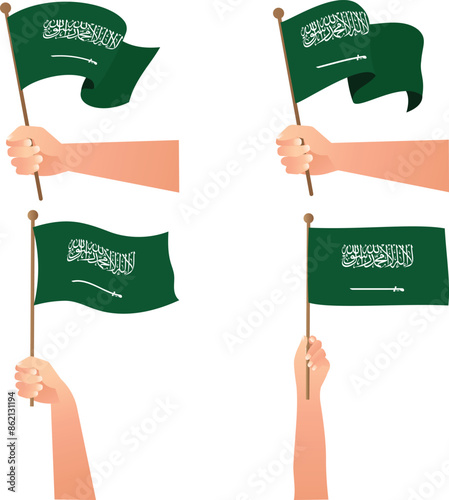 Saudi Arabia Happy Independence Day 23 September Celebration background with waving flag Vector illustration
