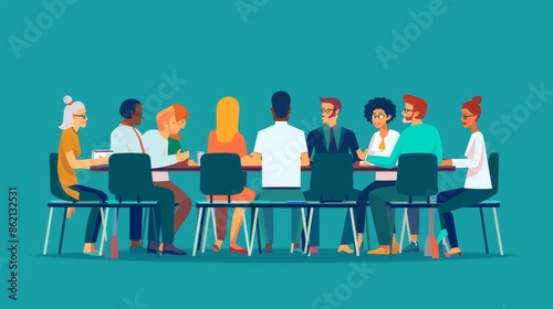 Diverse Team Members Engaged in a Meeting