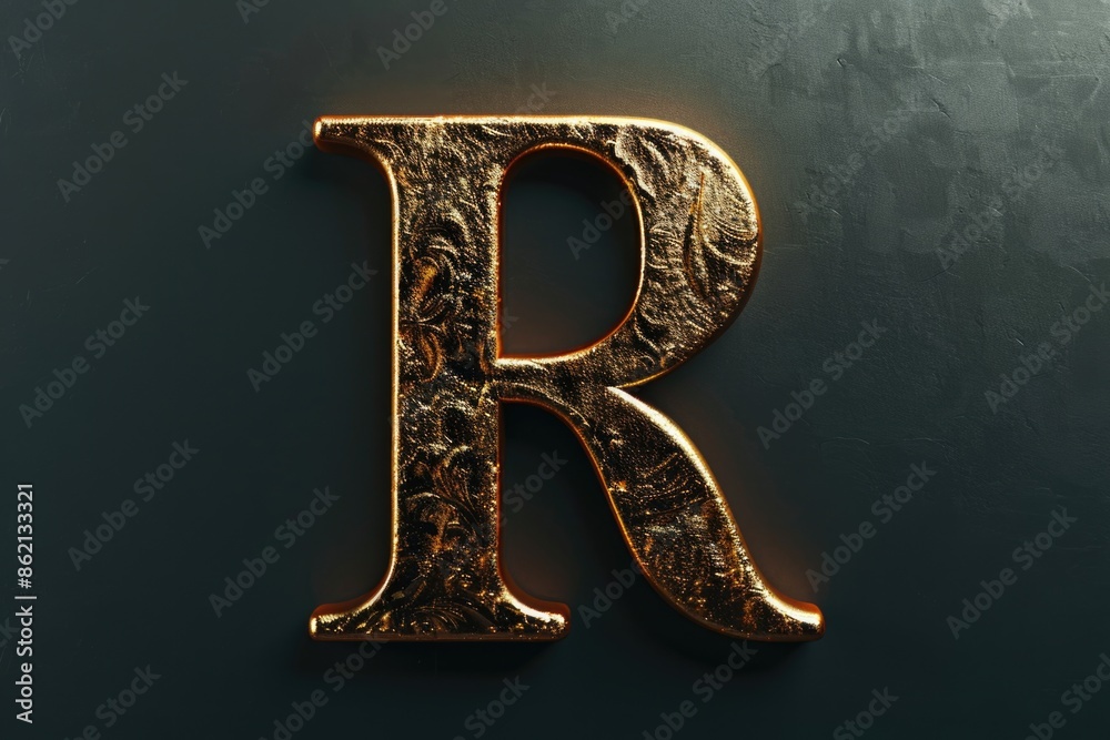 Golden Letter R Close Up Golden Letter R Close Up