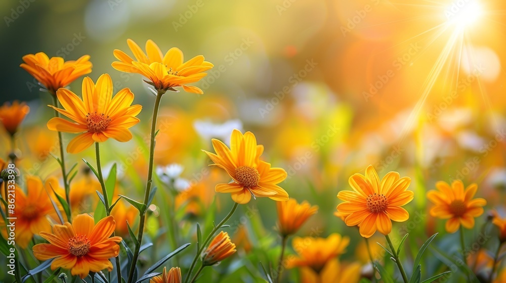 Golden Sunflowers in Full Bloom: A Summer Delight Golden Sunflowers in Full Bloom: A Summer Delight