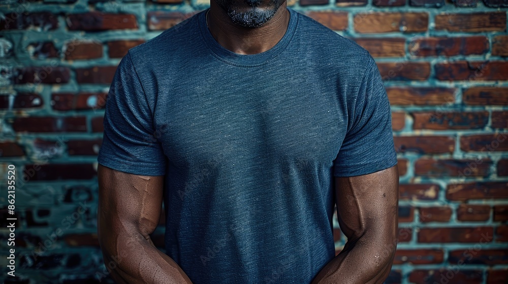 wall blank african handsome standing black shirt t man brick american wall blank african handsome standing black shirt t man brick american