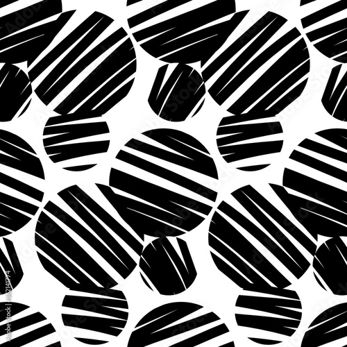 Seamless Black dots pattern on white background.