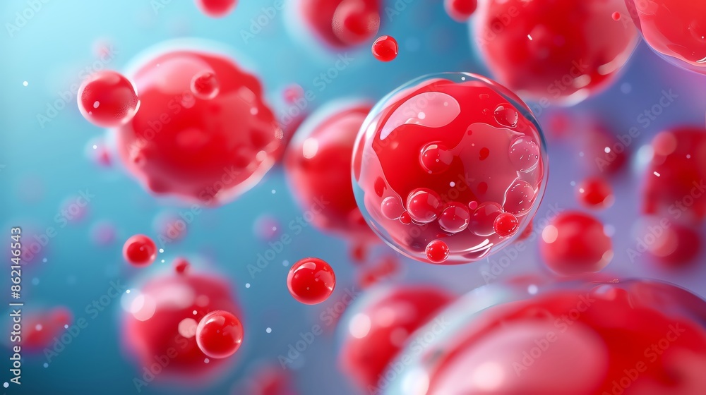 Vibrant red blood cells in a glowing , showcasing the beauty and complexity of cellular structures in a medical context. Vibrant red blood cells in a glowing , showcasing the beauty and complexity of cellular structures in a medical context.