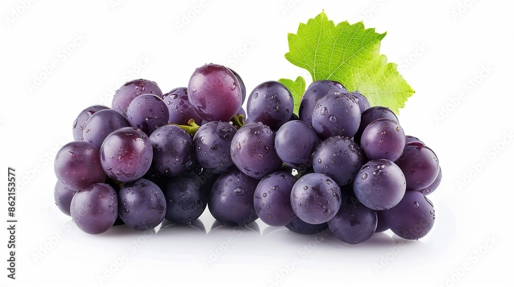 a bunch of grapes, fresh fruit, plump and purple, isolated on white background a bunch of grapes, fresh fruit, plump and purple, isolated on white background