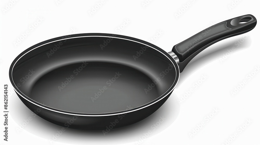 a non-stick frying pan, versatile cooking utensil, black, isolated on white background a non-stick frying pan, versatile cooking utensil, black, isolated on white background