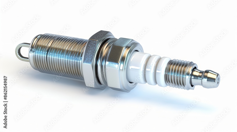 a spark plug, essential automotive part, metal and ceramic, isolated on white background a spark plug, essential automotive part, metal and ceramic, isolated on white background