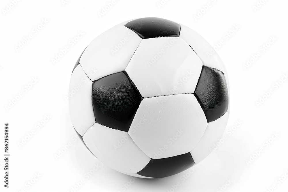 a soccer ball, essential sports equipment, classic black and white design, isolated on white background a soccer ball, essential sports equipment, classic black and white design, isolated on white background