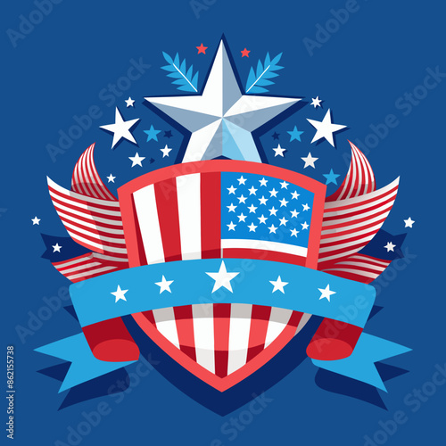 A modern banner design mockup for American independence day