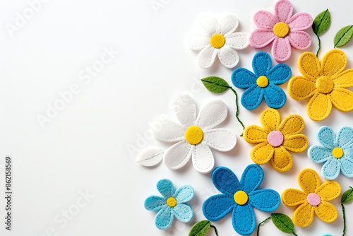 embroidered of cute flowers handmade colors cute, art, design, cute, embroidery, handmade, illustration, decoration, vector, , pattern, fashion, white background