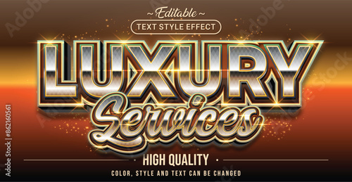 Editable text style effect - Luxury Services text style theme.