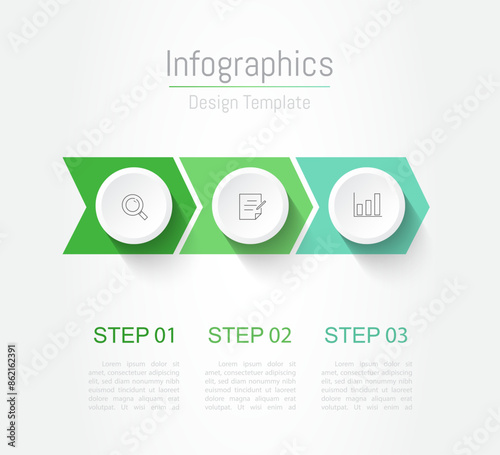 Infographic 3 options design elements for your business data. Vector Illustration.